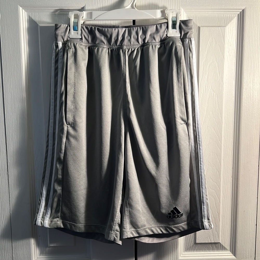 Small Gray Adidas Stretchy Shorts
